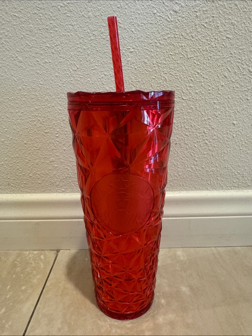 Starbucks Red Faceted Reusable Tumbler
